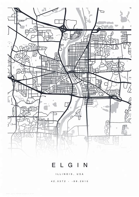 PRINTABLE Elgin Map Print Street Map of Elgin Elgin Map | Etsy