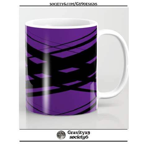 * Drink Ware Ceramic Coffee Mugs * Dark Purple With Diagonal Lines * Two Size Options | Purple ...