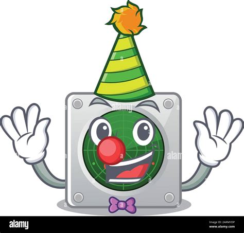 Funny Clown radar cartoon character mascot design Stock Vector Image & Art - Alamy