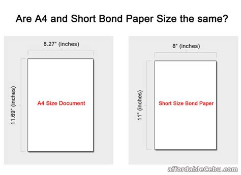 Is A4 and Short Bond Paper The Same? - Computers, Tricks, Tips 30595