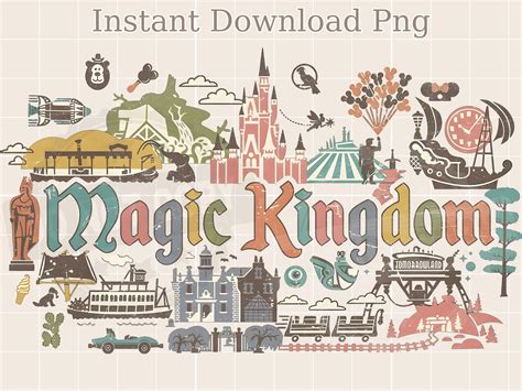 Retro Magic Kingdom Png Vintage Magic Kingdom Instant - Etsy