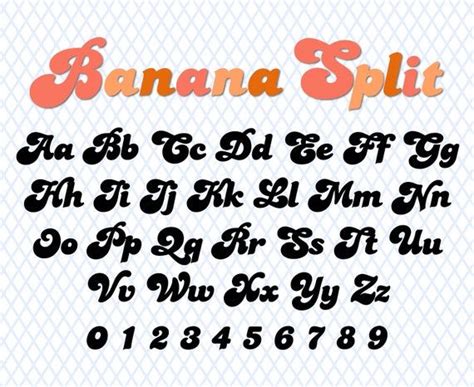 Groovy Font Banana Split Font Wavy Font Groovy Font for Cricut Silhouette Glowforge Wavy Letters ...