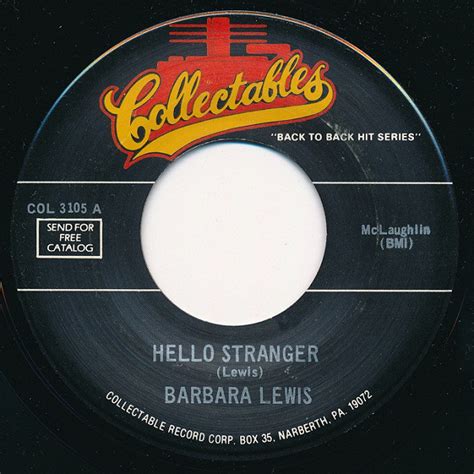 Barbara Lewis - Hello Stranger / Baby I'm Yours (Vinyl) | Discogs