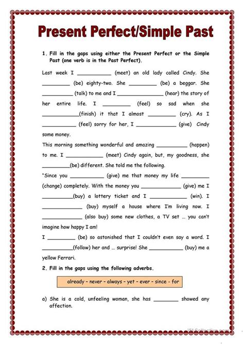 Present Perfect vs Simple Past | English Grammar Worksheets