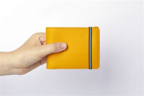 Yellow Minimalist Wallet With Coin Pocket