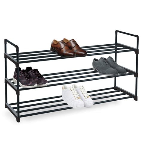 Buy Knight 3 Tier Heavy Duty Metal Shoe Rack Quick Assembly No Tools ...