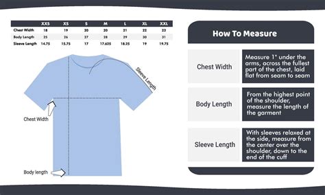 T-shirt Size Measurement Guide Template 2154109 Vector Art at Vecteezy