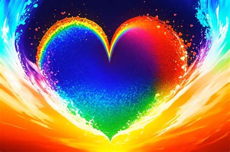 Premium AI Image | art of a colored heart rainbow colors