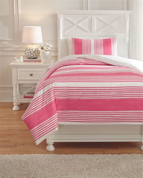 Taries - Pink - Twin Duvet Cover Set - EZ Furniture Sales & Leasing