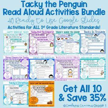 Tacky The Penguin Read Aloud Bundle- Activities for ALL 1st Grade Lit ...