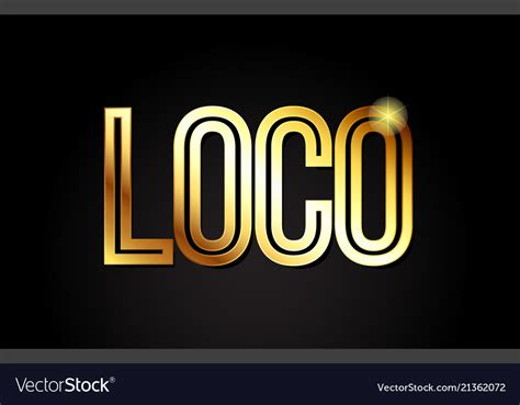 Loco word text typography gold golden design logo Vector Image