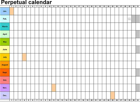 Perpetual Calendar - Calendar Template | Free & Premium Templates