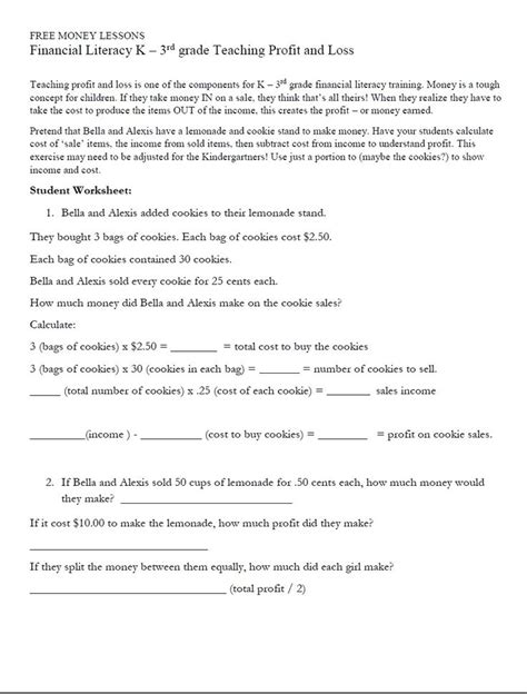 Financial Literacy Worksheets - Printable Word Searches