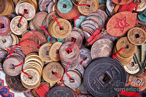 Collection of antique chinese coins Photograph by Delphimages Photo Creations - Fine Art America