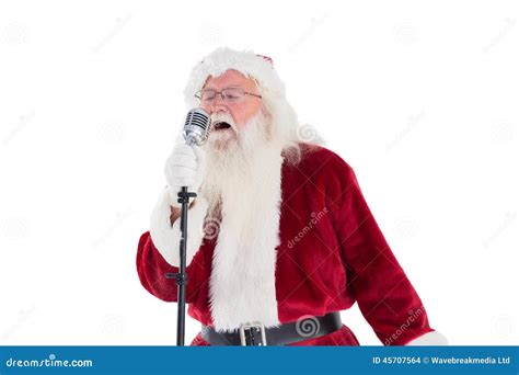 Santa Claus is Singing Christmas Songs Stock Photo - Image of father, joyful: 45707564