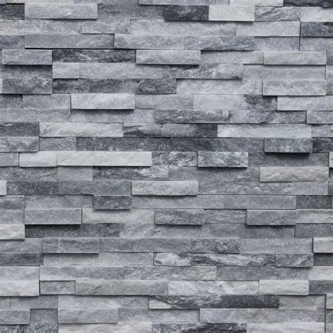 Silver Grey Quartz Split Face Tile - Mrs Stone Store | Stone cladding texture, Exterior wall ...