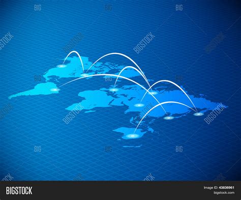 3D World Map Network Vector & Photo (Free Trial) | Bigstock