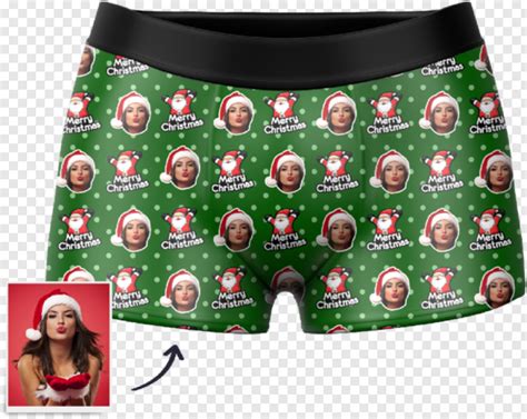 Christmas Hat Custom Santa Claus Face Boxer Shorts - Santa Socks Boxers - 586x467 (#24324618 ...