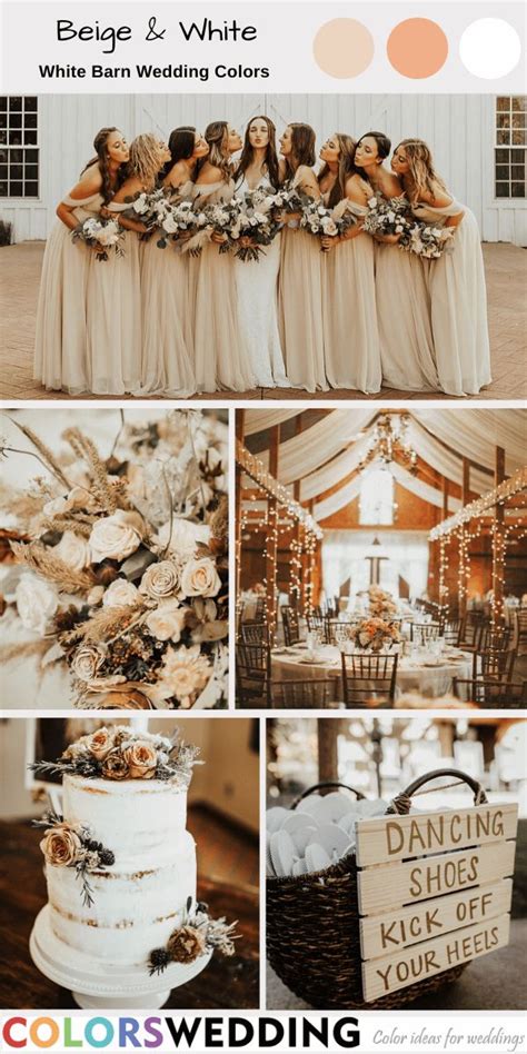 Best 8 White Barn Wedding Color Combos | Beige wedding theme, Beige wedding, Wedding colors