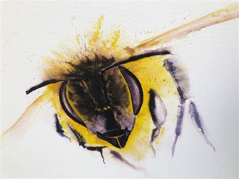 Original Honey Bee Painting- Original Watercolour Painting of a Bee by Syman Kaye - Incoming ...