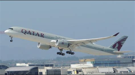 Qatar Airways Airbus A350-1000 [A7-ANL] takeoff from LAX - YouTube