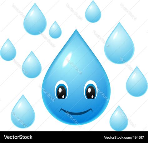 Smiling water droplet Royalty Free Vector Image