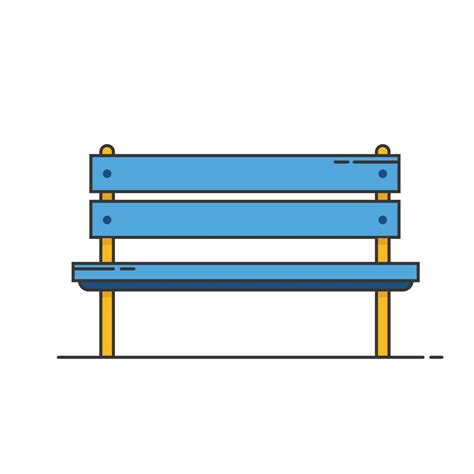 Park bench. Front view. Vector flat illustration on white background. 2940508 Vector Art at Vecteezy