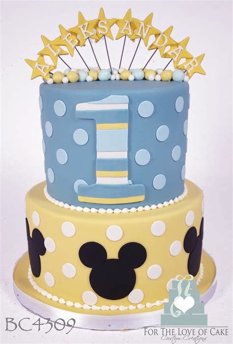 BC4309-baby-mickey-mouse-cake-toronto | BC4309 2 tier blue a… | Flickr