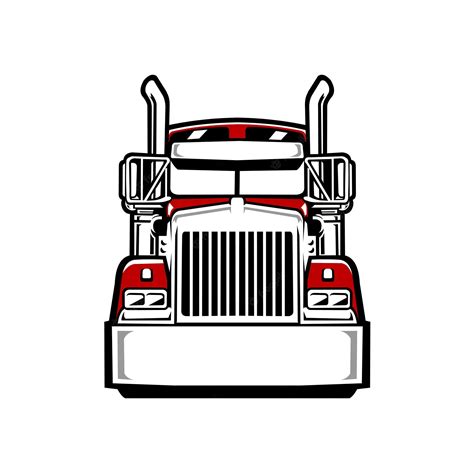 Premium Vector | Semi truck vector front view flat style semi truck 18 wheeler premium trucker ...