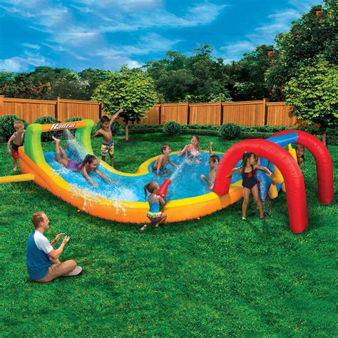 Banzai Splash Zone Water Park w/ Water Blasting Cannon & Pillars - Walmart.com | Inflatable ...