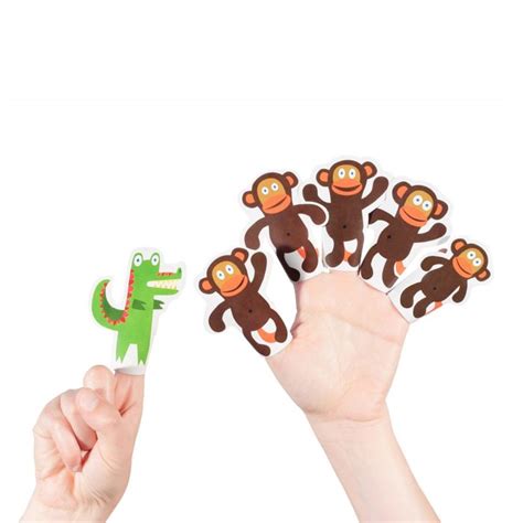 Five Little Monkeys Paper Finger Puppets – PUKACA