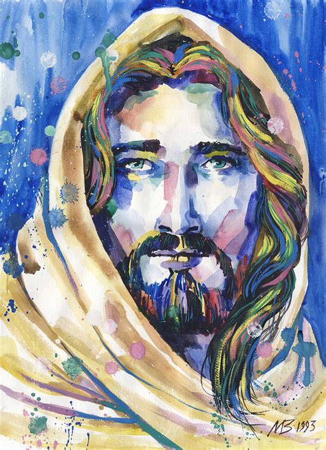 Watercolor Jesus Christ portrait Painting by Natali Fedorova - Fine Art ...