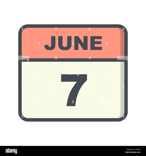 June 7th Date on a Single Day Calendar Stock Photo - Alamy