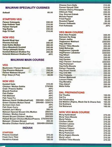 Avanti Menu, Menu for Avanti, Bhandup, Mumbai - Zomato