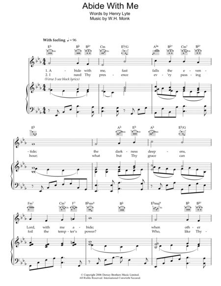 Abide With Me By - Digital Sheet Music For Piano/Vocal/Guitar (Piano ...