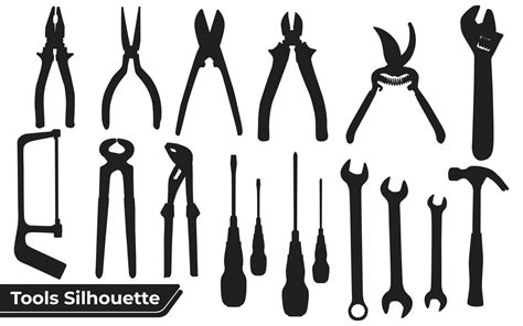 Collection of tools silhouettes 4637351 Vector Art at Vecteezy