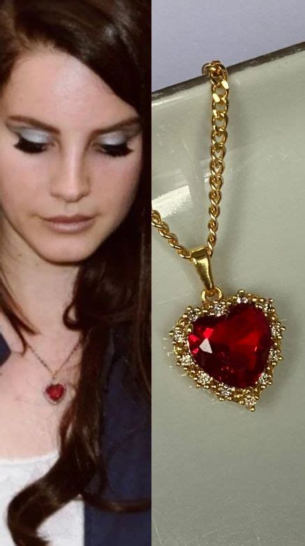 Lana Del Rey Style Red Heart Necklace-Lana Del Rey Emerald Necklace-Royal Heart Necklace-Lana ...