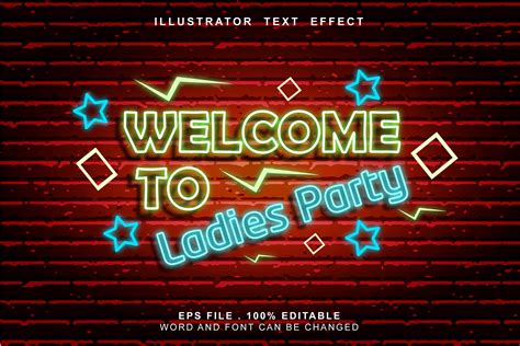 welcome to ladies party text effect editable (572085) | Logos | Design Bundles