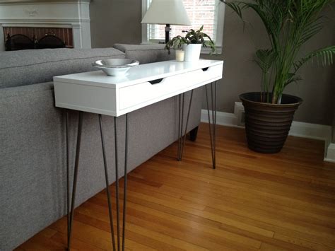 Ikea Hack! Ekby Alex shelf + 26" hairpin legs = console table with ...