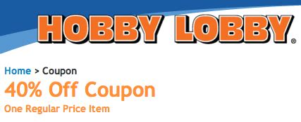 Hobby Lobby: 40% off Coupon - Becentsable