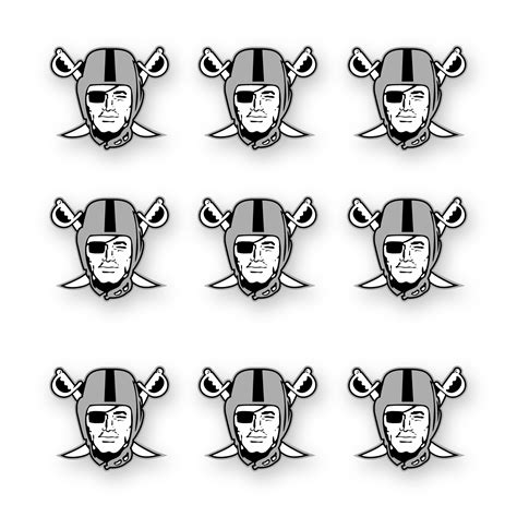 Las Vegas Raiders Logo Decal Set of 9 by 2 inches Vinyl Stic - Inspire ...