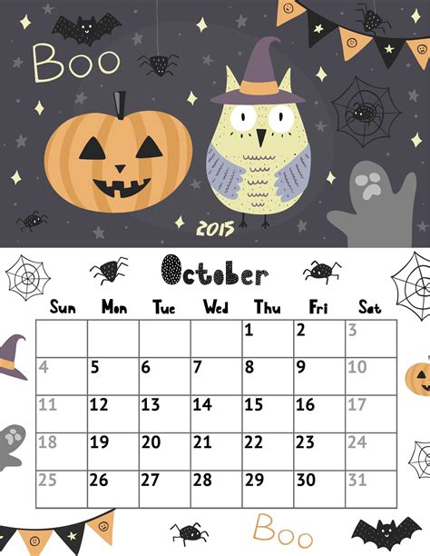 Halloween Printable Calendar - Printable Word Searches