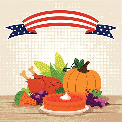 Thanksgiving Table Clip Art, Vector Images & Illustrations - iStock