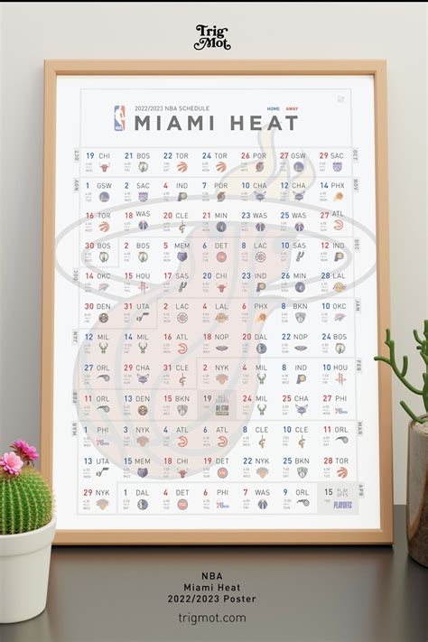 Miami Heat Poster 2023 NBA Season Calendar Basketball Garage - Etsy