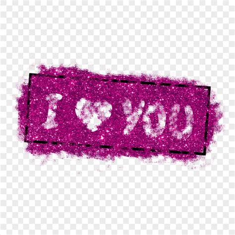 I Love You Valentine Glitter Illustration HD PNG | Citypng