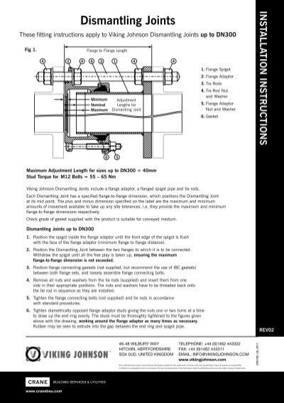 Viking Johnson- Dismantling Joints - Installation Instructions