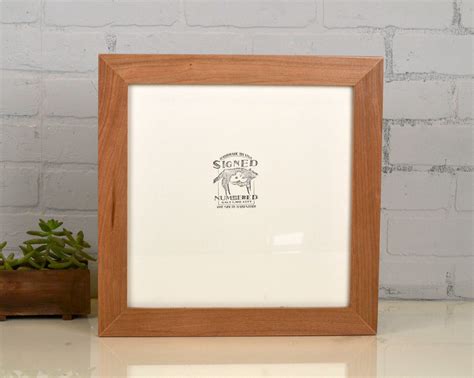 12x12 Square Picture Frame in 1.5 inch Wide Natural Cherry Wood Finish ...