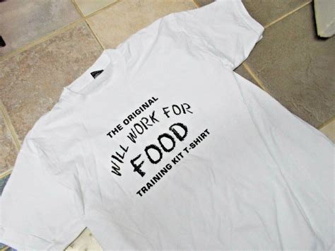 NOVELTY EUC, "WILL WORK FOR FOOD" TEE SHIRT, XL #na #TSHIRT #Casual | Food tees, Tee shirts, Food t