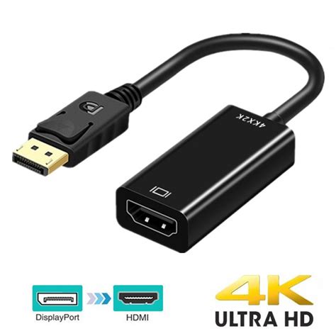 DP to HDMI Adapter 4K 1080P DisplayPort Male to HDMI Female Converter for HP/Dell PC Laptop ...