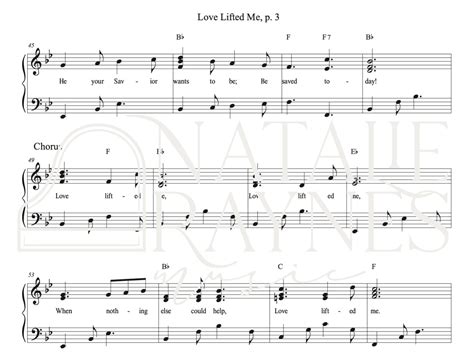 Love Lifted Me - Sheet Music - Natalie Raynes Music